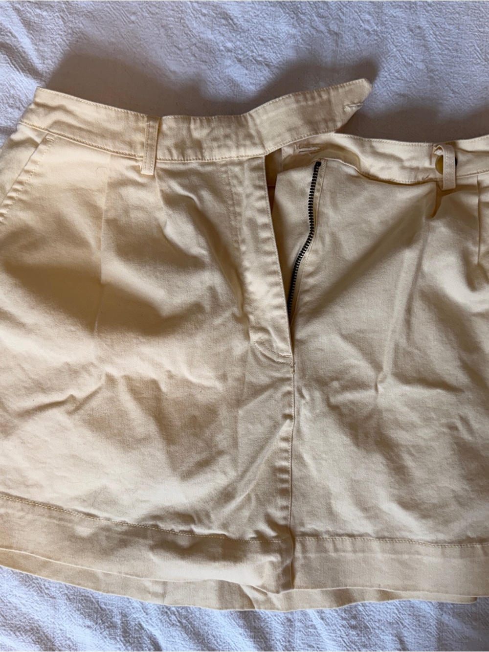 BDG Cream-Tone Chino Skort with Front Zip